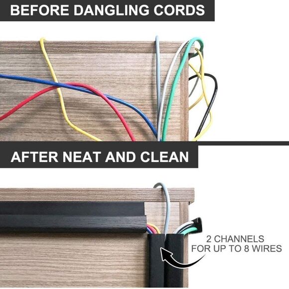 NIB Computer Desk Cable Organizer - (6) - Black - Picture 2 of 9